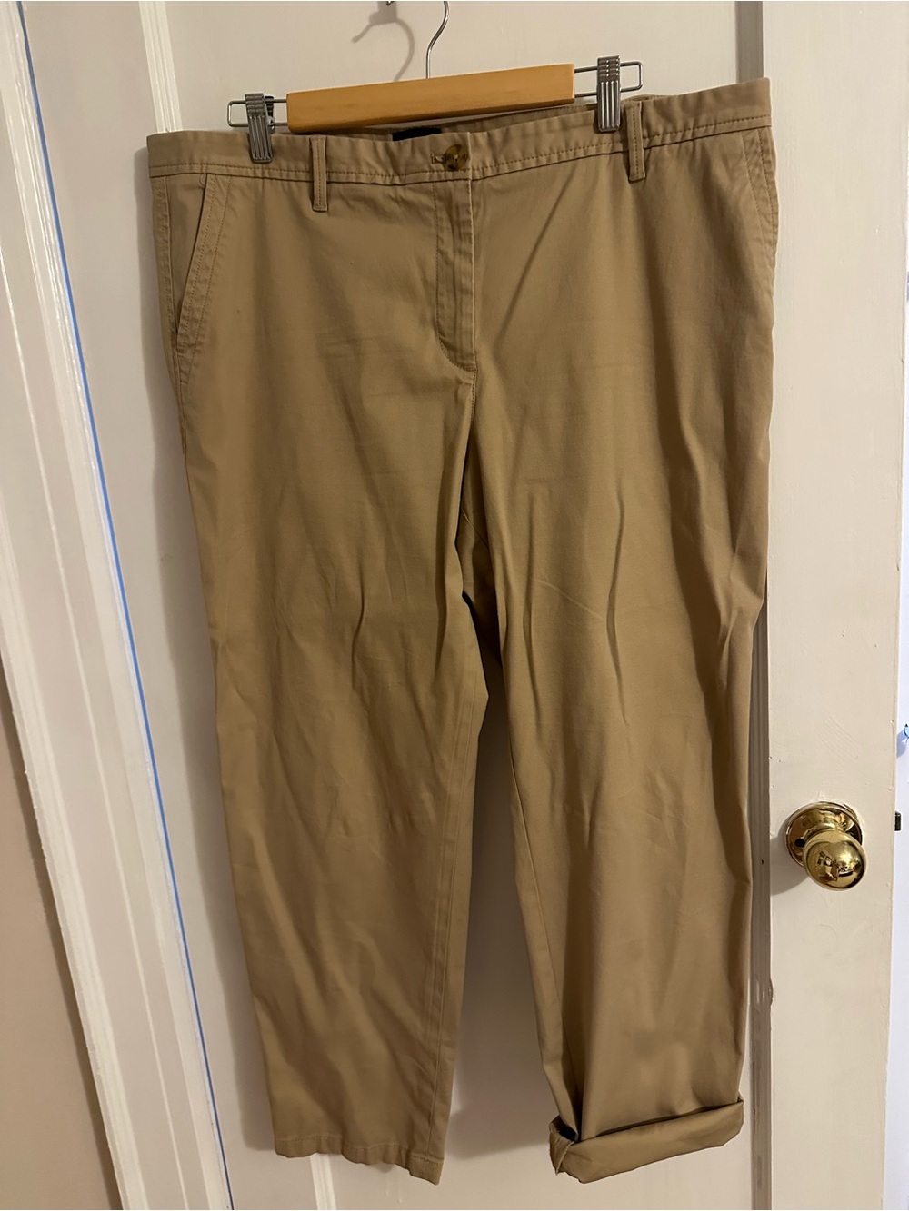 Talbots Relaxed Chino Ankle Pants - Tan - Picture 2 of 5